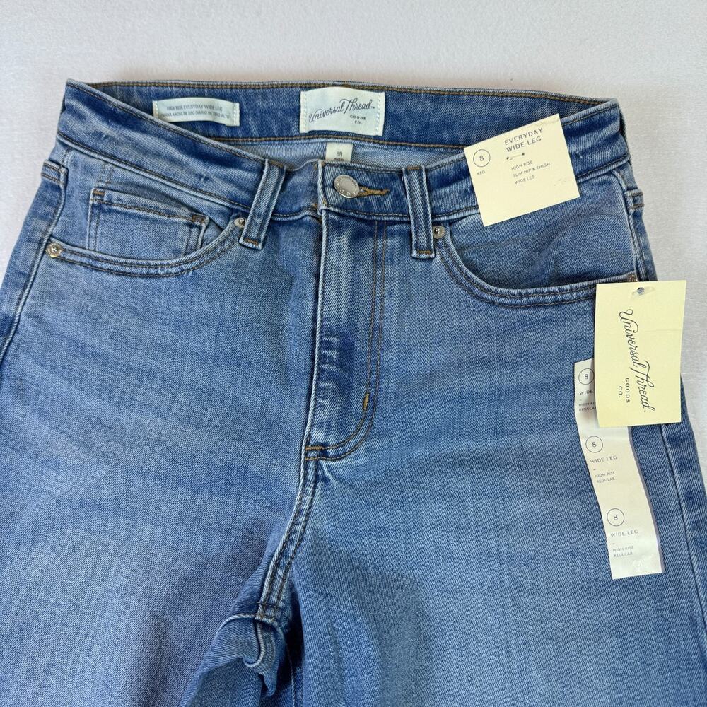 Universal Thread Womens High Rise Wide Leg Jeans Size 8 Medium Wash Denim - Picture 9 of 9
